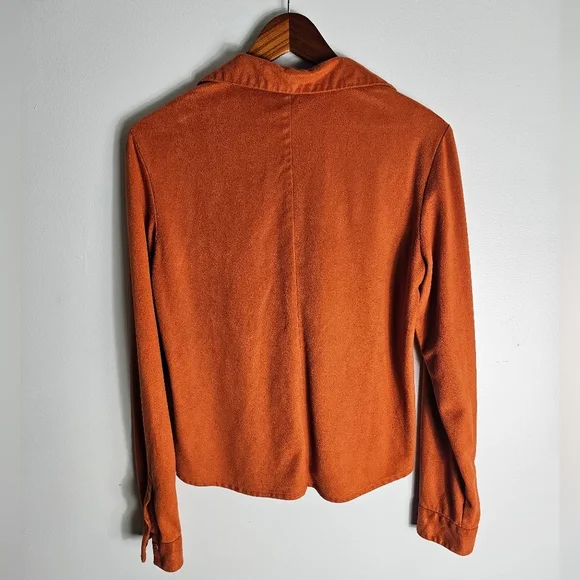 FINTY Rust Orange Button-Up Shirt - Picture 2 of 3